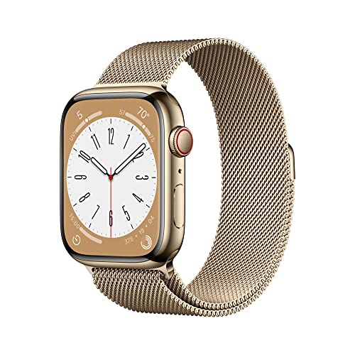 Apple Watch Series 8 [GPS + Cellular 41mm] Smart Watch w/Starlight Aluminum Case with Starlight Sport Band - S/M. Fitness Tracker, Blood Oxygen & ECG Apps, Always-On Retina Display, Water Resistant