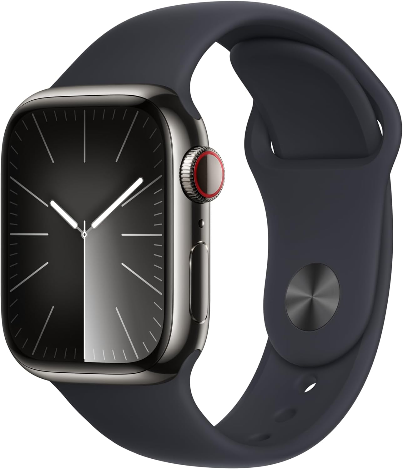 Apple Watch Series 9 [GPS + Cellular 41mm] Smartwatch with Gold Stainless Steel Case with Gold Sport Band S/M. Fitness Tracker, Blood Oxygen & ECG Apps, Always-On Retina Display