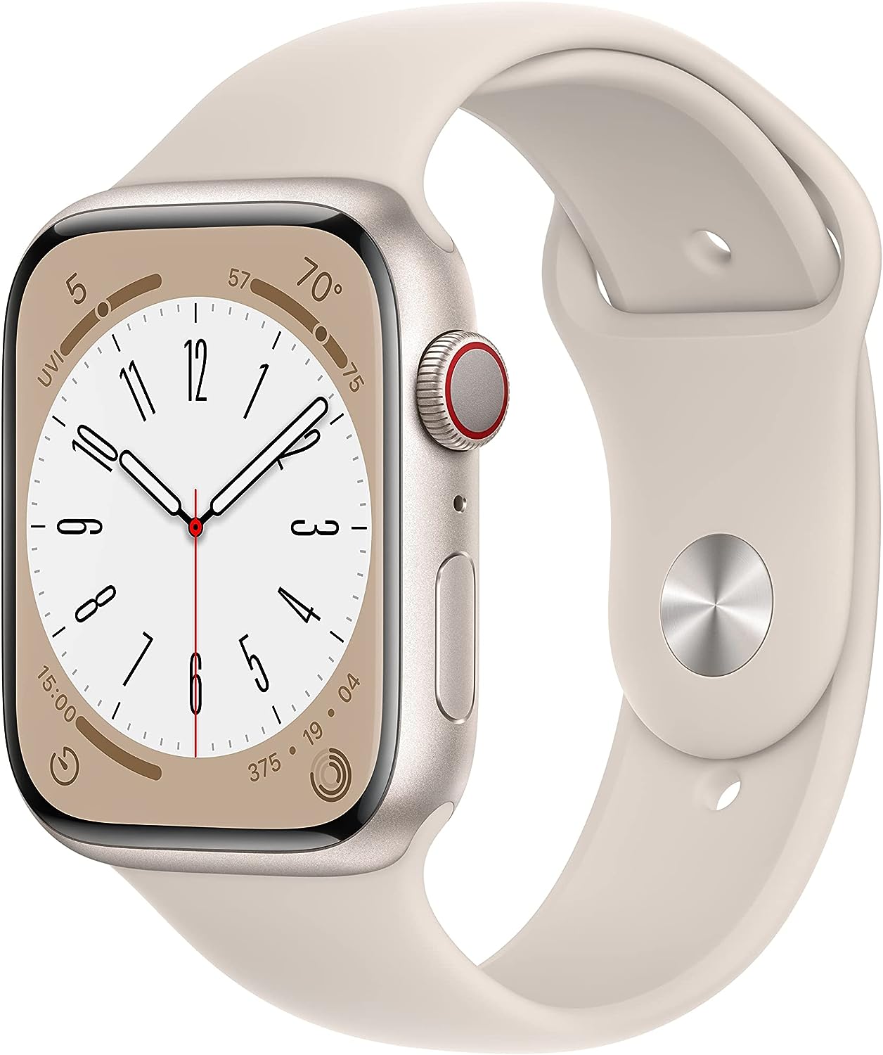 Apple Watch Series 8 [GPS + Cellular 41mm] Smart Watch w/Starlight Aluminum Case with Starlight Sport Band - S/M. Fitness Tracker, Blood Oxygen & ECG Apps, Always-On Retina Display, Water Resistant