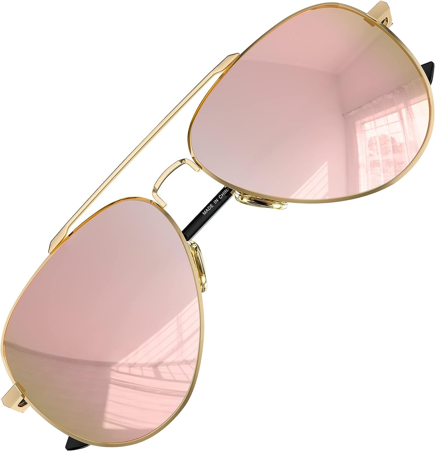 LUENX Aviator Sunglasses for Men Women Polarized - UV 400 Protection with case 60MM