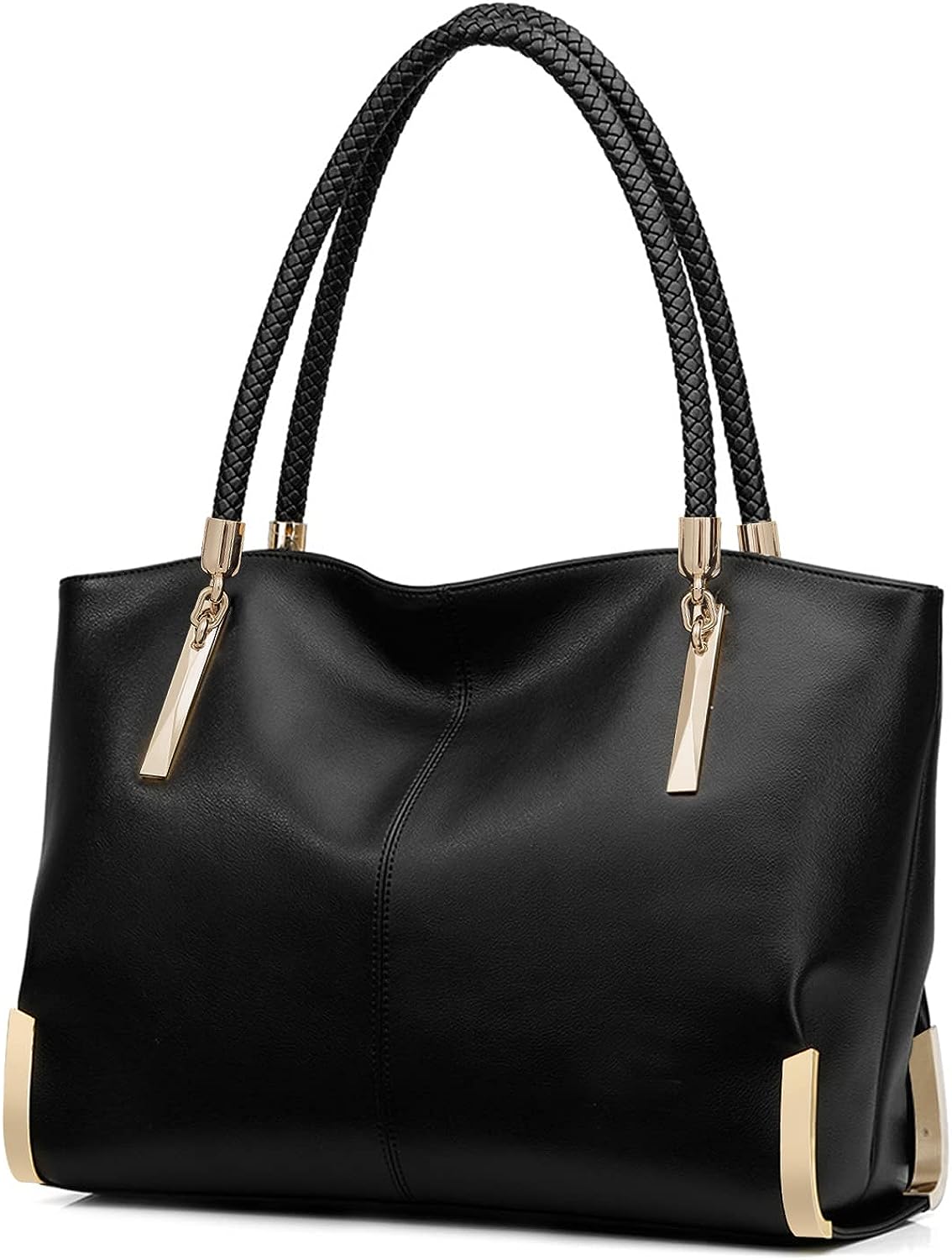FOXLOVER Large Capacity Tote Handbags for Women, Genuine Leather Ladies Top-handle Bags Fashion Shoulder Bags Purses