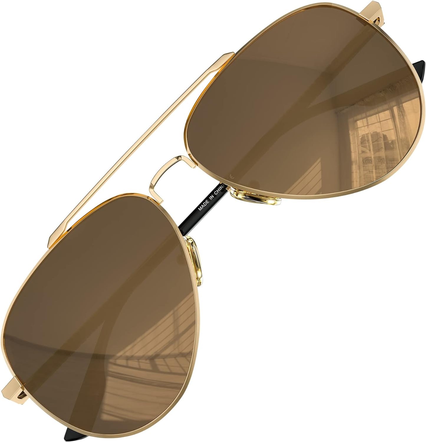 LUENX Aviator Sunglasses for Men Women Polarized - UV 400 Protection with case 60MM