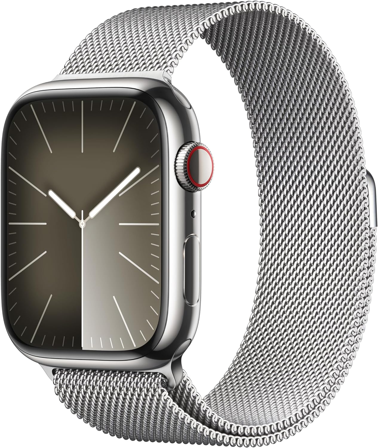 Apple Watch Series 9 [GPS + Cellular 41mm] Smartwatch with Gold Stainless Steel Case with Gold Sport Band S/M. Fitness Tracker, Blood Oxygen & ECG Apps, Always-On Retina Display