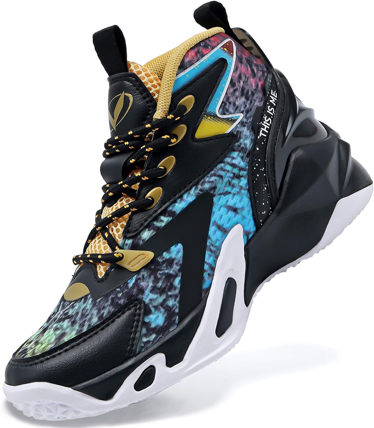 VITUOFLY Kids Basketball Shoes Boys Air Cushion Sneakers Girls Mid Top School Training Shoes Non-Slip Outdoor Sports Shoes Comfortable Boys Running Shoes Durable Little Kid/Big Kid