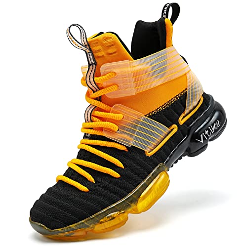VITUOFLY Kids Basketball Shoes Boys Air Cushion Sneakers Girls Mid Top School Training Shoes Non-Slip Outdoor Sports Shoes Comfortable Boys Running Shoes Durable Little Kid/Big Kid