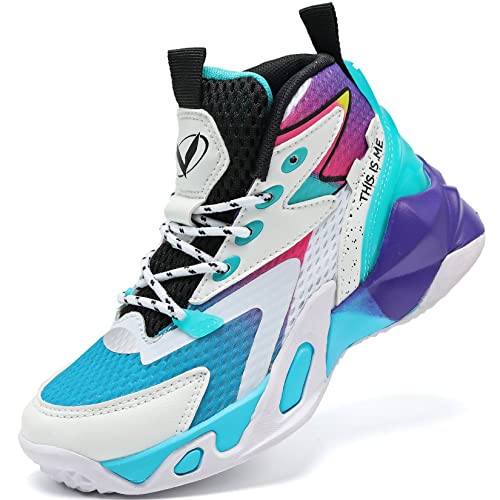 VITUOFLY Kids Basketball Shoes Boys Air Cushion Sneakers Girls Mid Top School Training Shoes Non-Slip Outdoor Sports Shoes Comfortable Boys Running Shoes Durable Little Kid/Big Kid