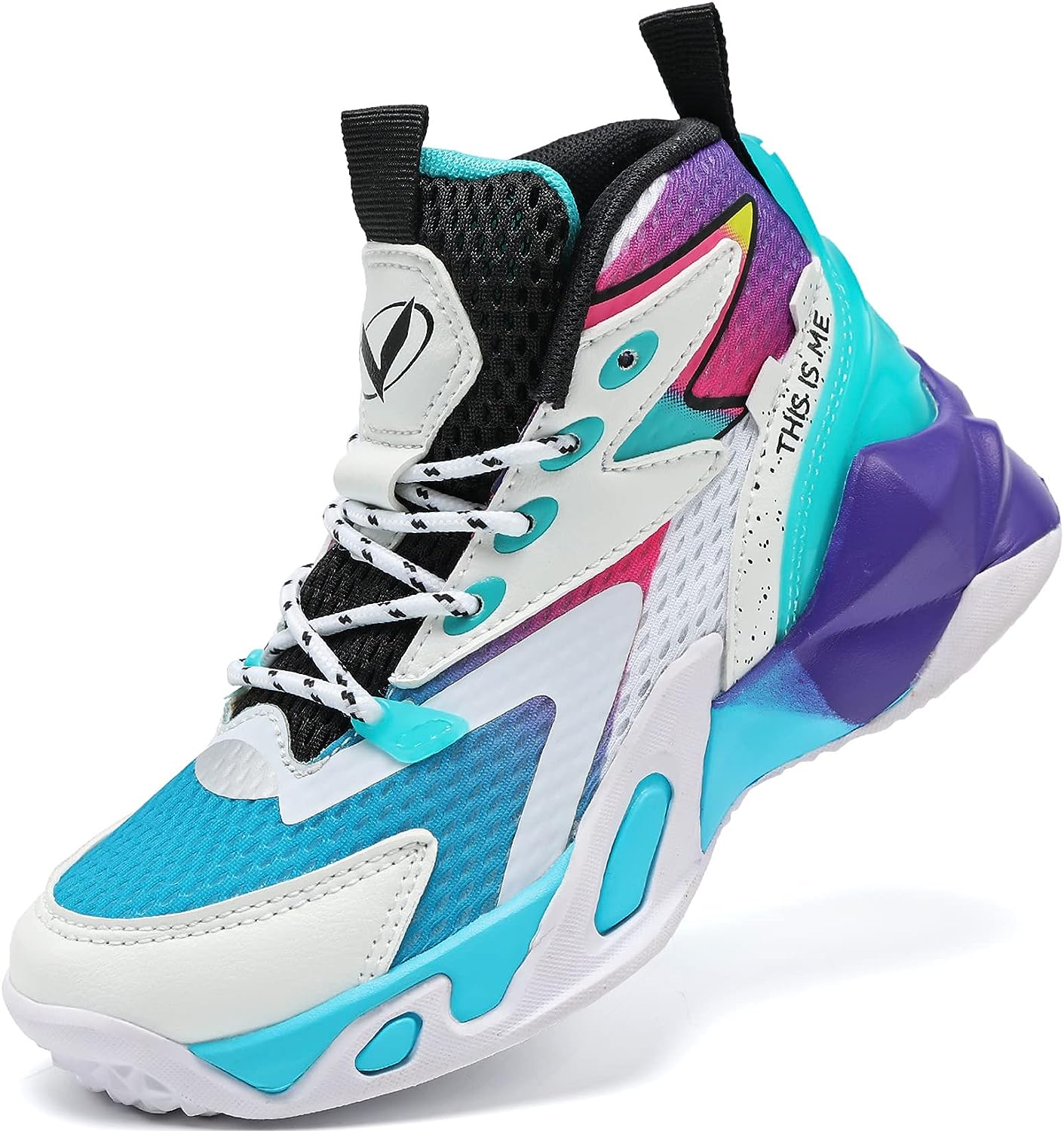VITUOFLY Kids Basketball Shoes Boys Air Cushion Sneakers Girls Mid Top School Training Shoes Non-Slip Outdoor Sports Shoes Comfortable Boys Running Shoes Durable Little Kid/Big Kid