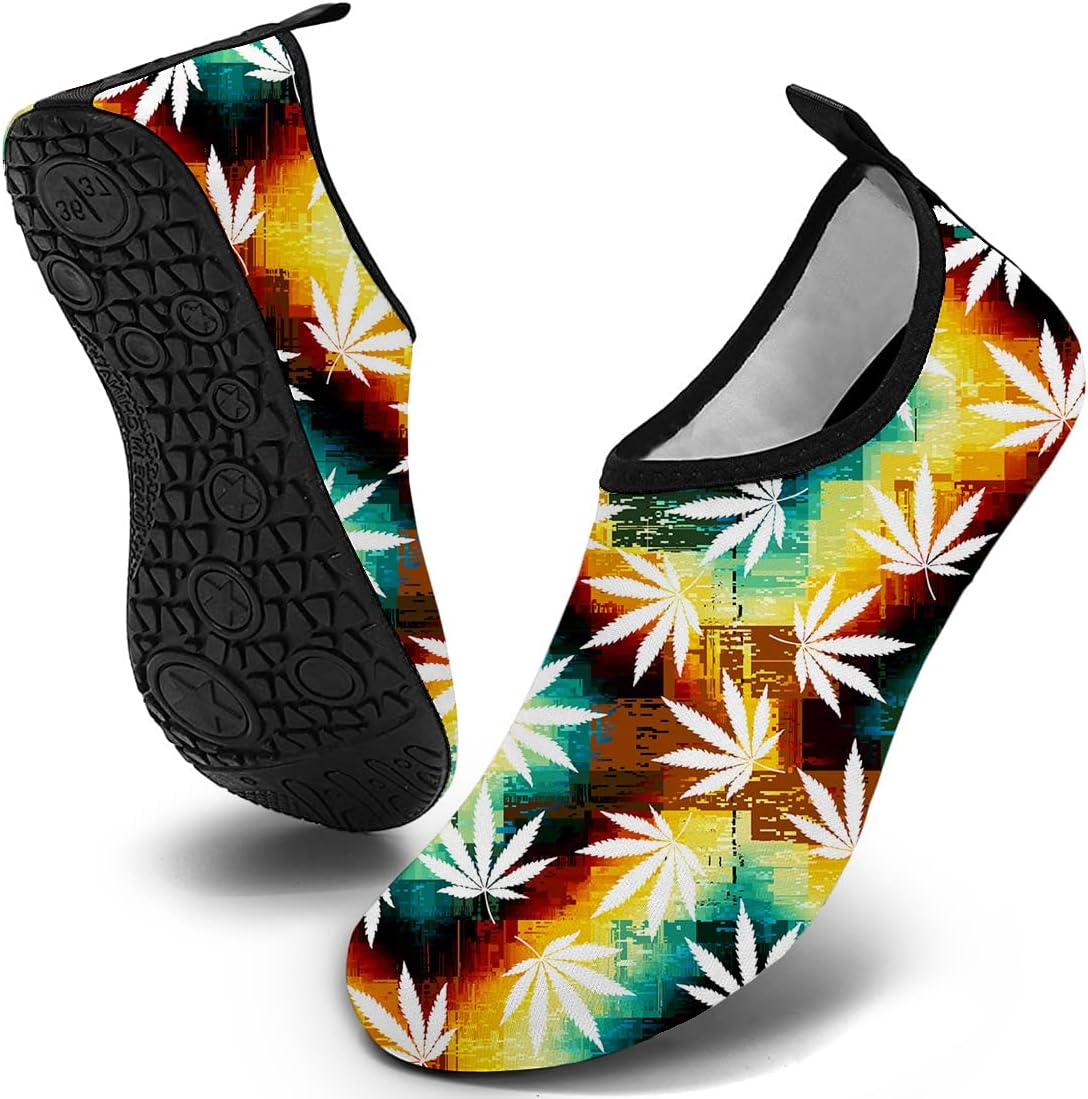 WEED WATER SHOES Water Shoes for Mens Womens Quick-Dry Aqua Socks Swim Beach Shoes for Outdoor Surfing Yoga