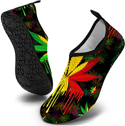 WEED WATER SHOES Water Shoes for Mens Womens Quick-Dry Aqua Socks Swim Beach Shoes for Outdoor Surfing Yoga