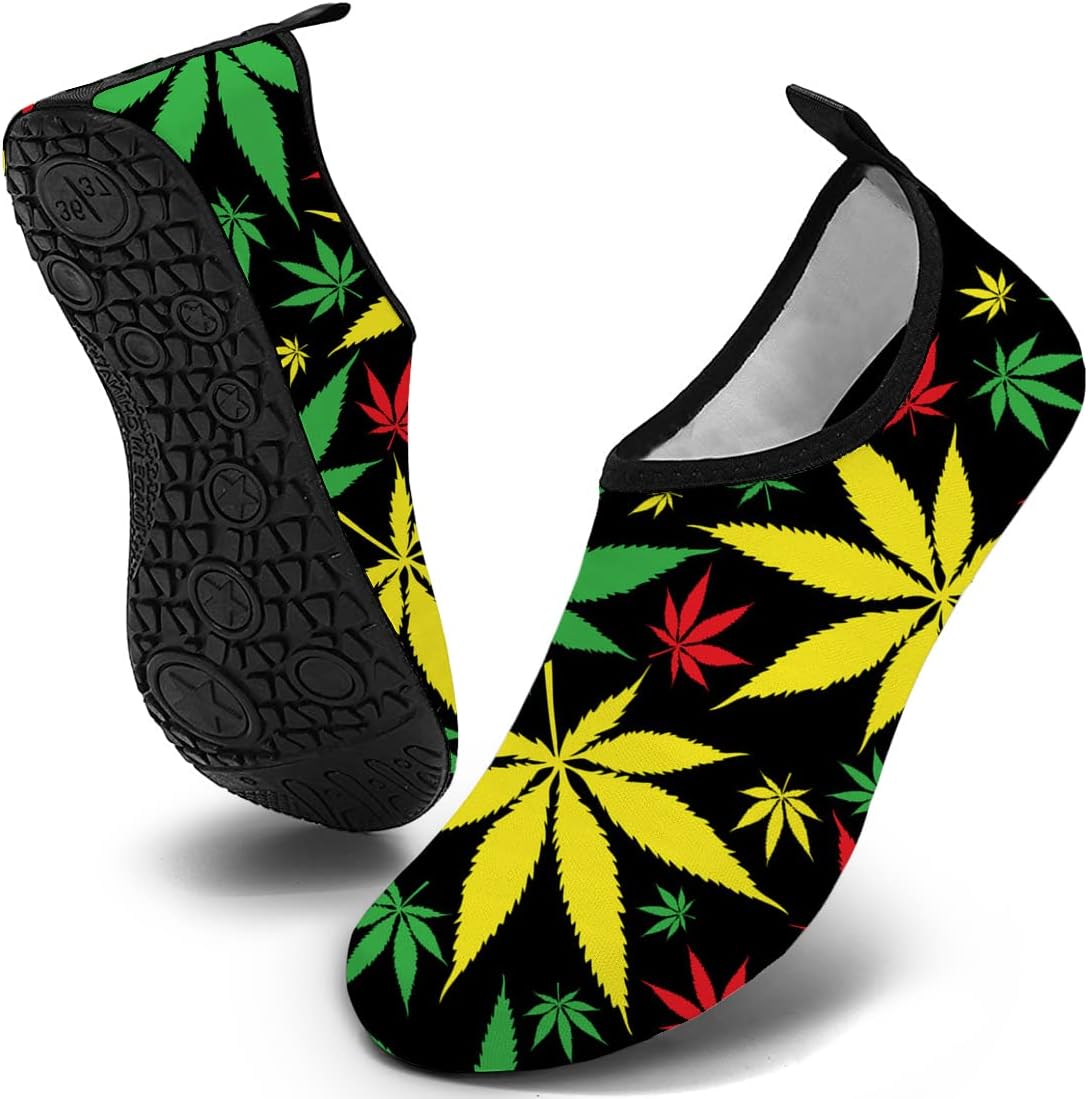 WEED WATER SHOES Water Shoes for Mens Womens Quick-Dry Aqua Socks Swim Beach Shoes for Outdoor Surfing Yoga
