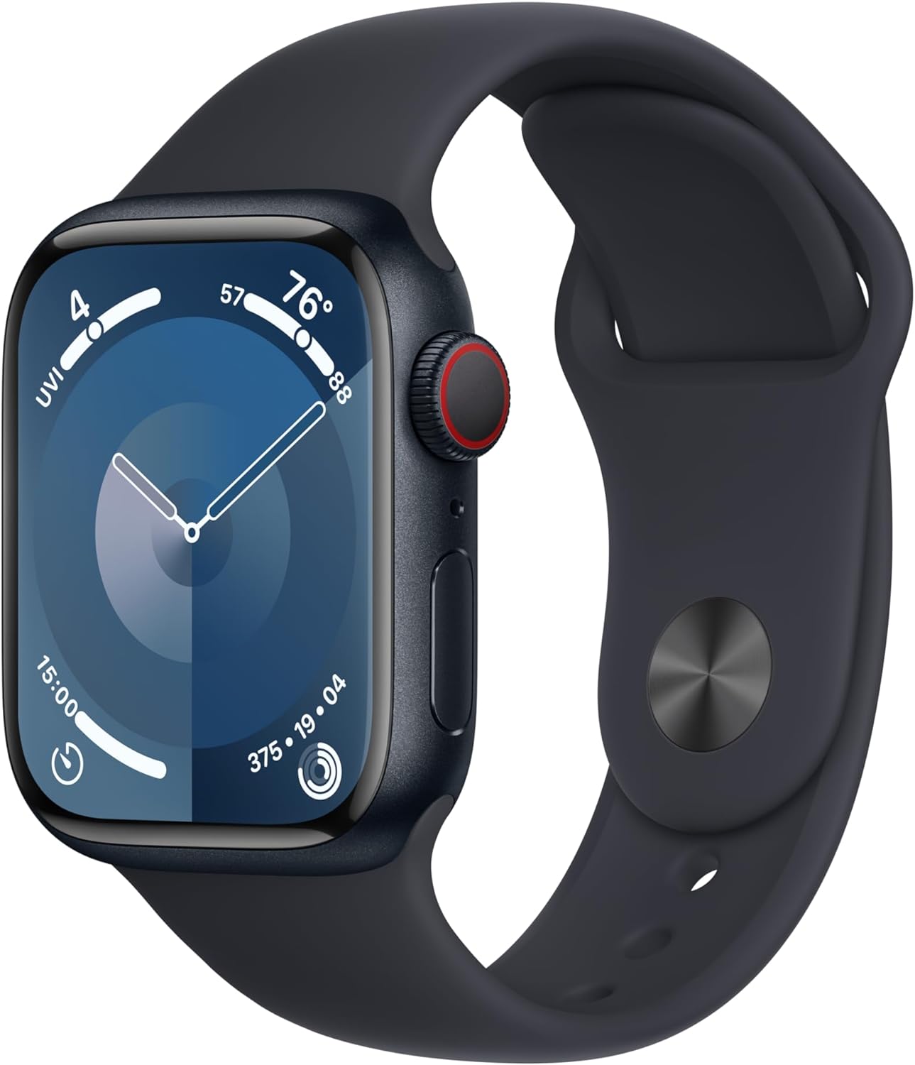 Apple Watch Series 9 [GPS + Cellular 41mm] Smartwatch with Gold Stainless Steel Case with Gold Sport Band S/M. Fitness Tracker, Blood Oxygen & ECG Apps, Always-On Retina Display