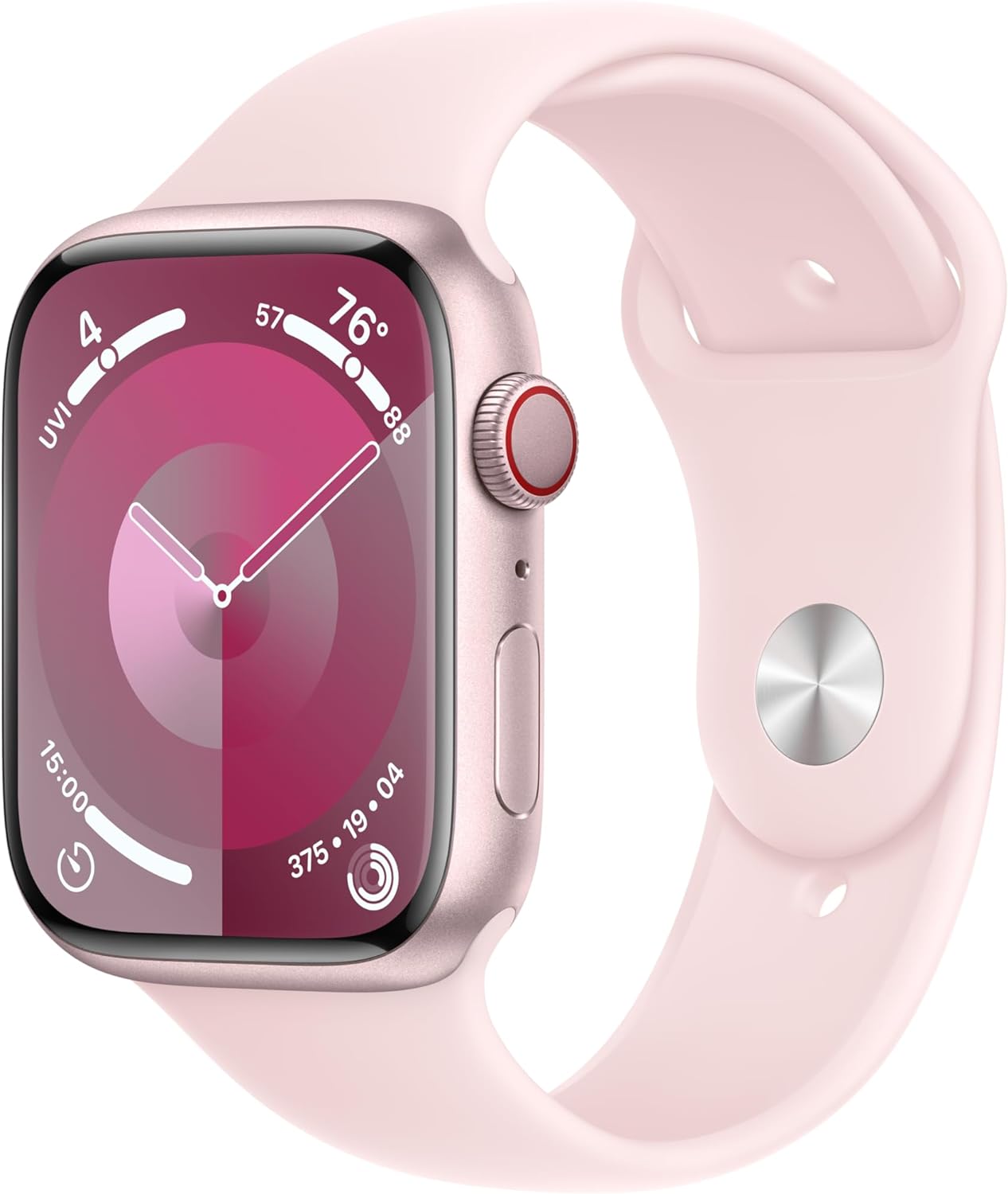Apple Watch Series 9 [GPS + Cellular 41mm] Smartwatch with Gold Stainless Steel Case with Gold Sport Band S/M. Fitness Tracker, Blood Oxygen & ECG Apps, Always-On Retina Display