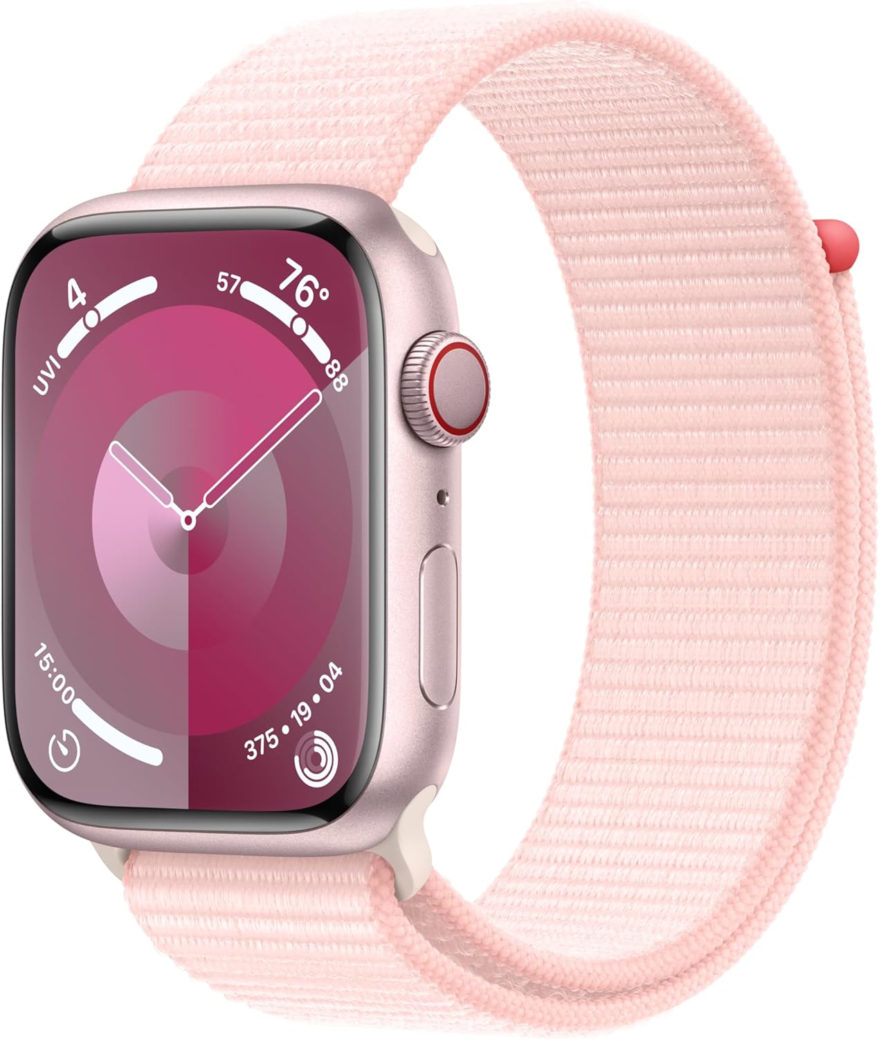 Apple Watch Series 9 [GPS + Cellular 41mm] Smartwatch with Gold Stainless Steel Case with Gold Sport Band S/M. Fitness Tracker, Blood Oxygen & ECG Apps, Always-On Retina Display