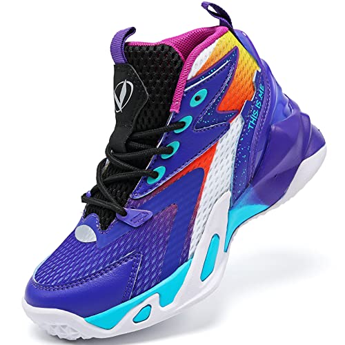 VITUOFLY Kids Basketball Shoes Boys Air Cushion Sneakers Girls Mid Top School Training Shoes Non-Slip Outdoor Sports Shoes Comfortable Boys Running Shoes Durable Little Kid/Big Kid