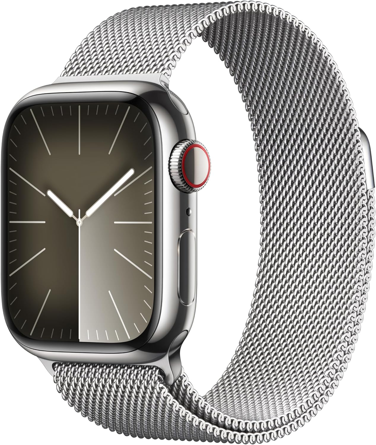 Apple Watch Series 9 [GPS + Cellular 41mm] Smartwatch with Gold Stainless Steel Case with Gold Sport Band S/M. Fitness Tracker, Blood Oxygen & ECG Apps, Always-On Retina Display