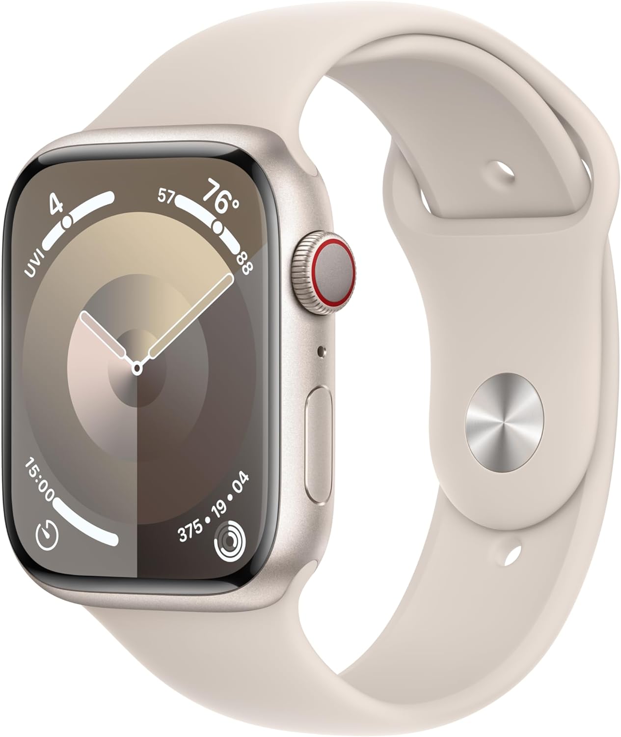 Apple Watch Series 9 [GPS + Cellular 41mm] Smartwatch with Gold Stainless Steel Case with Gold Sport Band S/M. Fitness Tracker, Blood Oxygen & ECG Apps, Always-On Retina Display