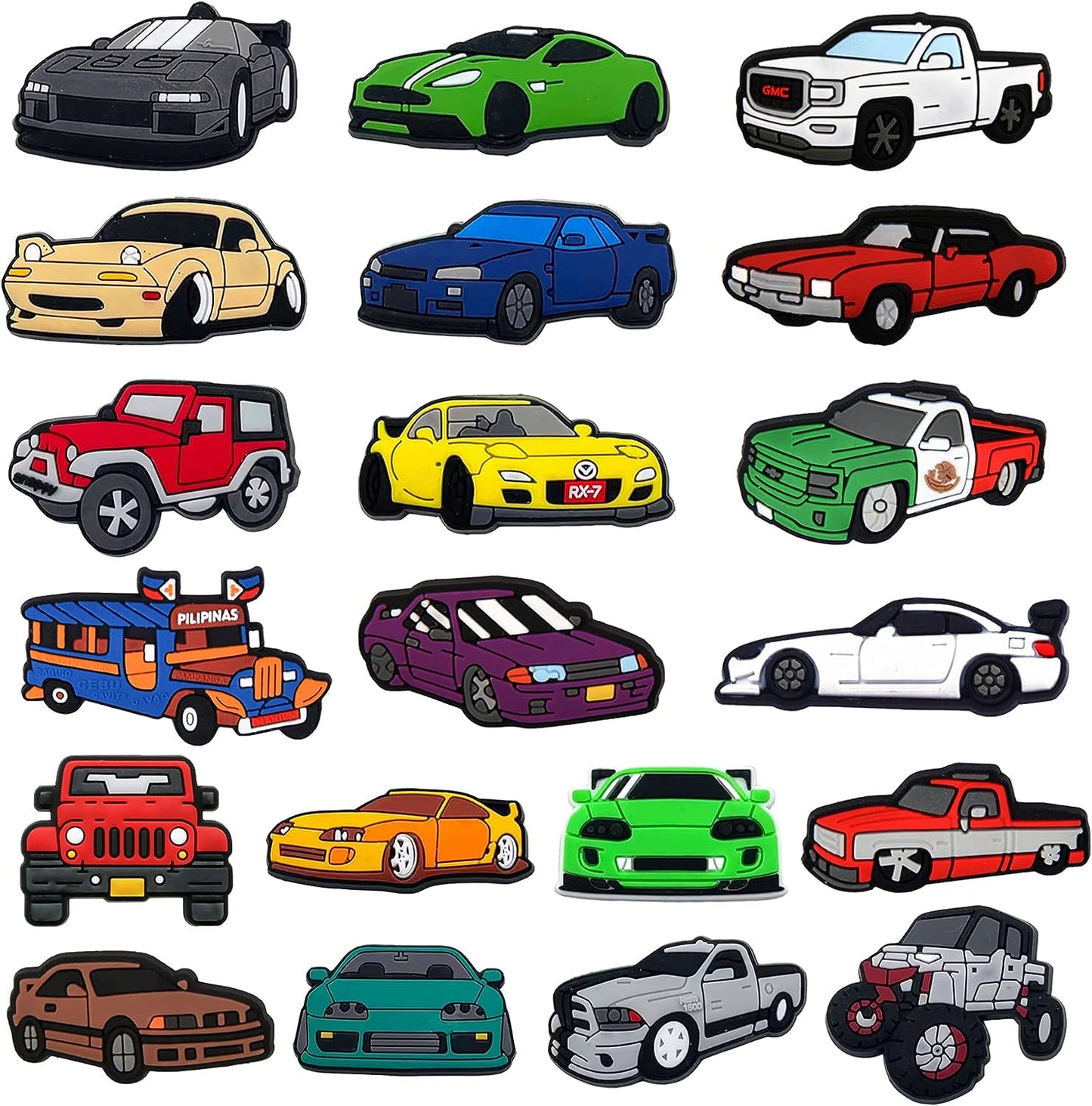 JAEZZIY Shoes Charm Suitable for Teenager Kids Boys Girls Sandals Cute Decoration Cool Car Money Space